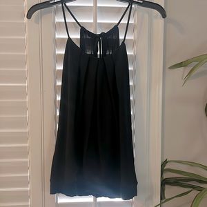 LOFT Black racer back mixed media tank size PXS